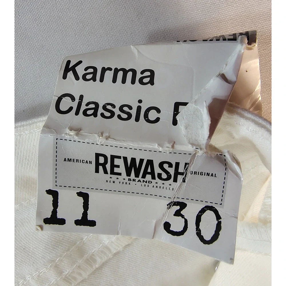 NWT Rewash Karma Classic Rise Ultraskin Jegging White Pants Women 11/30 Slim Fit